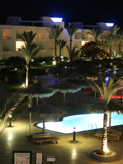 Hilton Hurghada Long Beach Resort pool night