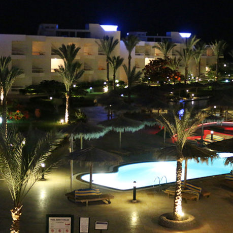 Hilton Hurghada Long Beach Resort pool night