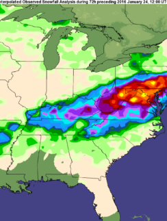 Blizzard of 2016 snowfall totals