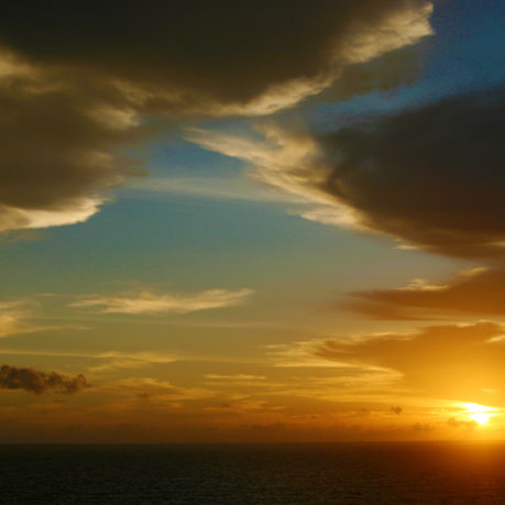 Sunset clouds blue sky