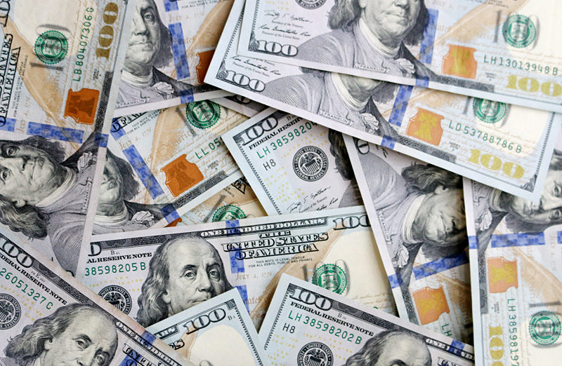 One hundred dollar bills currency