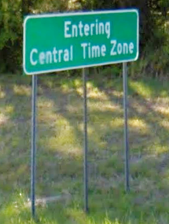 Central Time Zone Sign Alabama Interstate 85
