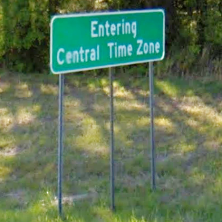 Central Time Zone Sign Alabama Interstate 85