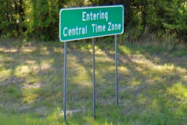 Central Time Zone Sign Alabama Interstate 85