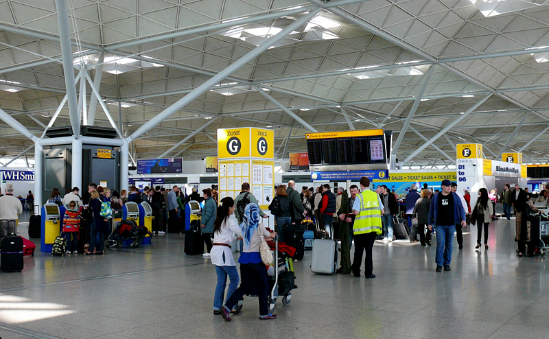Interior of London Stansted Airport Terminal