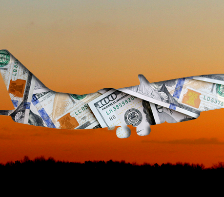 Airplane Dollars Sunset