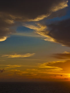 Sunset clouds blue sky