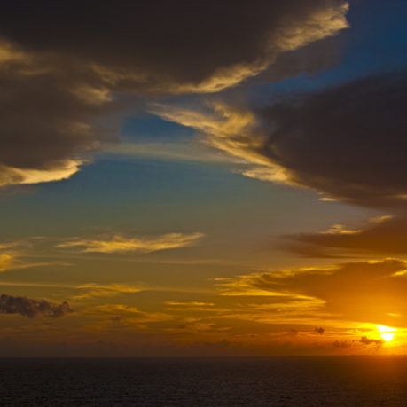 Sunset clouds blue sky