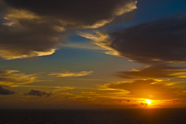 Sunset clouds blue sky