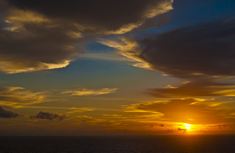 Sunset clouds blue sky