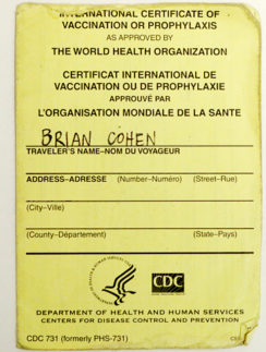 Yellow fever card