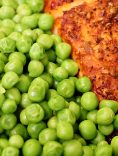 Salmon and peas