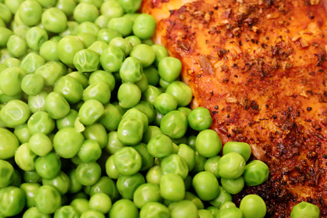 Salmon and peas
