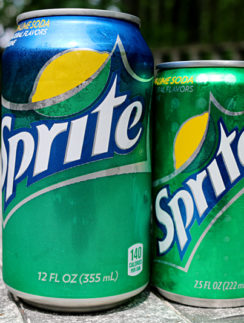 Sprite cans 12 ounces and 7.5 ounces