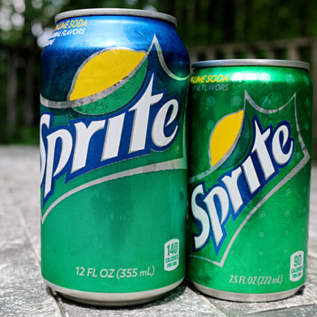 Sprite cans 12 ounces and 7.5 ounces