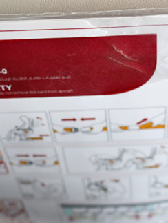 Gulf Air Airbus A320 passenger safety card