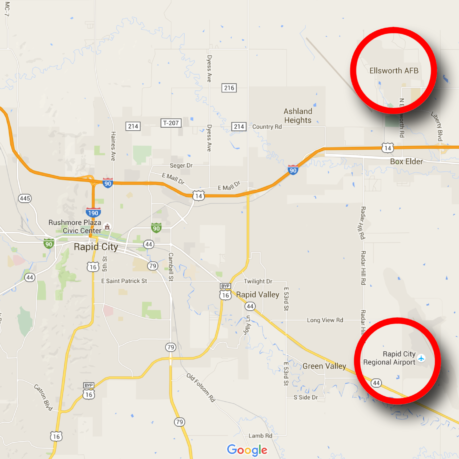 Ellsworth and Rapid City