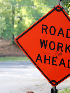 Road Work Ahead Sign