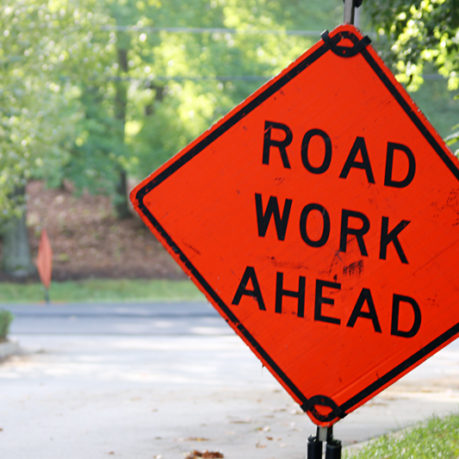 Road Work Ahead Sign