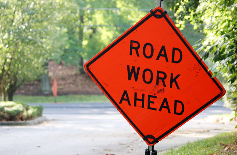 Road Work Ahead Sign