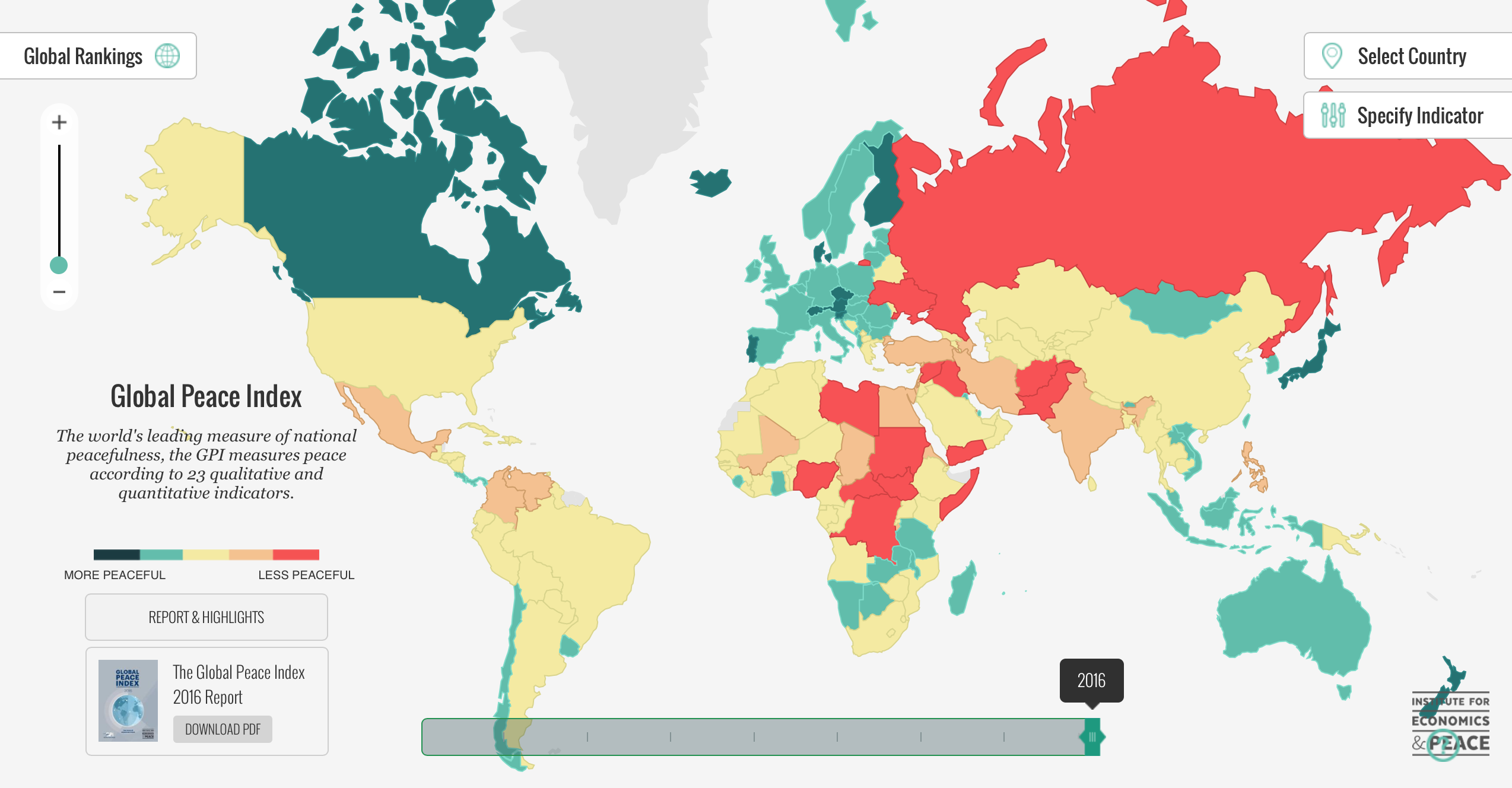 Vision of Humanity peace index 2016