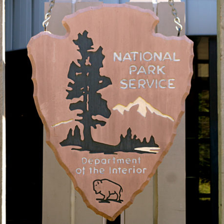 National Park Service wooden plaque