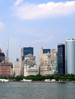 New York from the Staten Island Ferry.