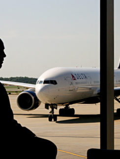 Delta Air Lines airplane window Sky Club Concourse E Atlanta