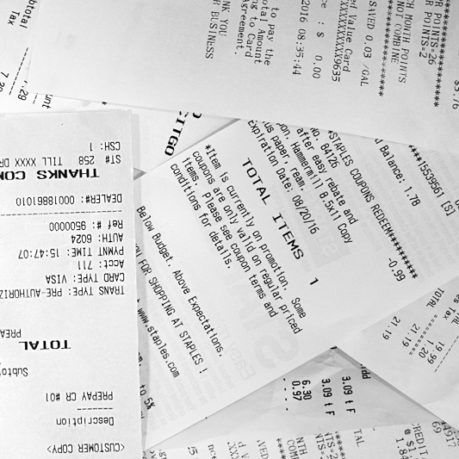 Credit card receipts