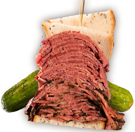 The Woody Allen overstuffed sandwich corned beef pastrami