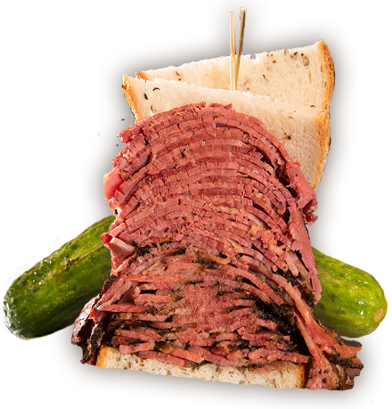 The Woody Allen overstuffed sandwich corned beef pastrami