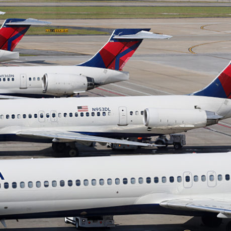 Delta Air Lines airplanes view from Sky Club Concourse B Atlanta airport