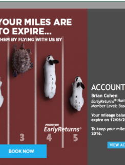500 EarlyReturns miles about to expire