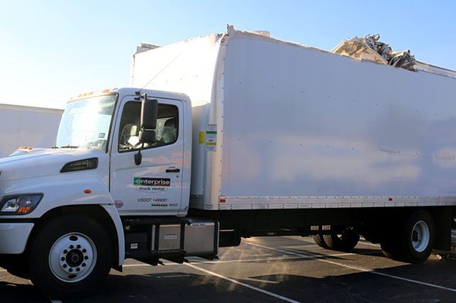 Damaged Enterprise truck