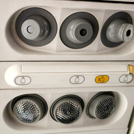 air conditioning overhead vents flight attendant call button