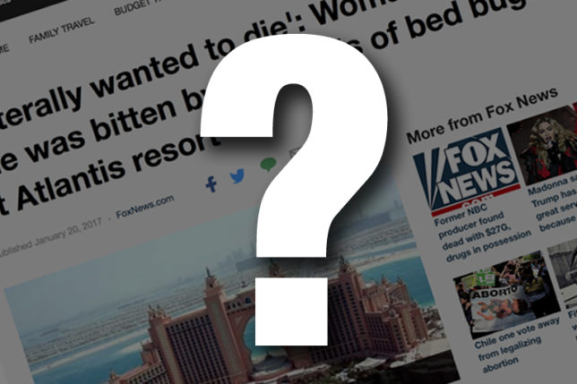 Atlantis Bahamas bed bugs