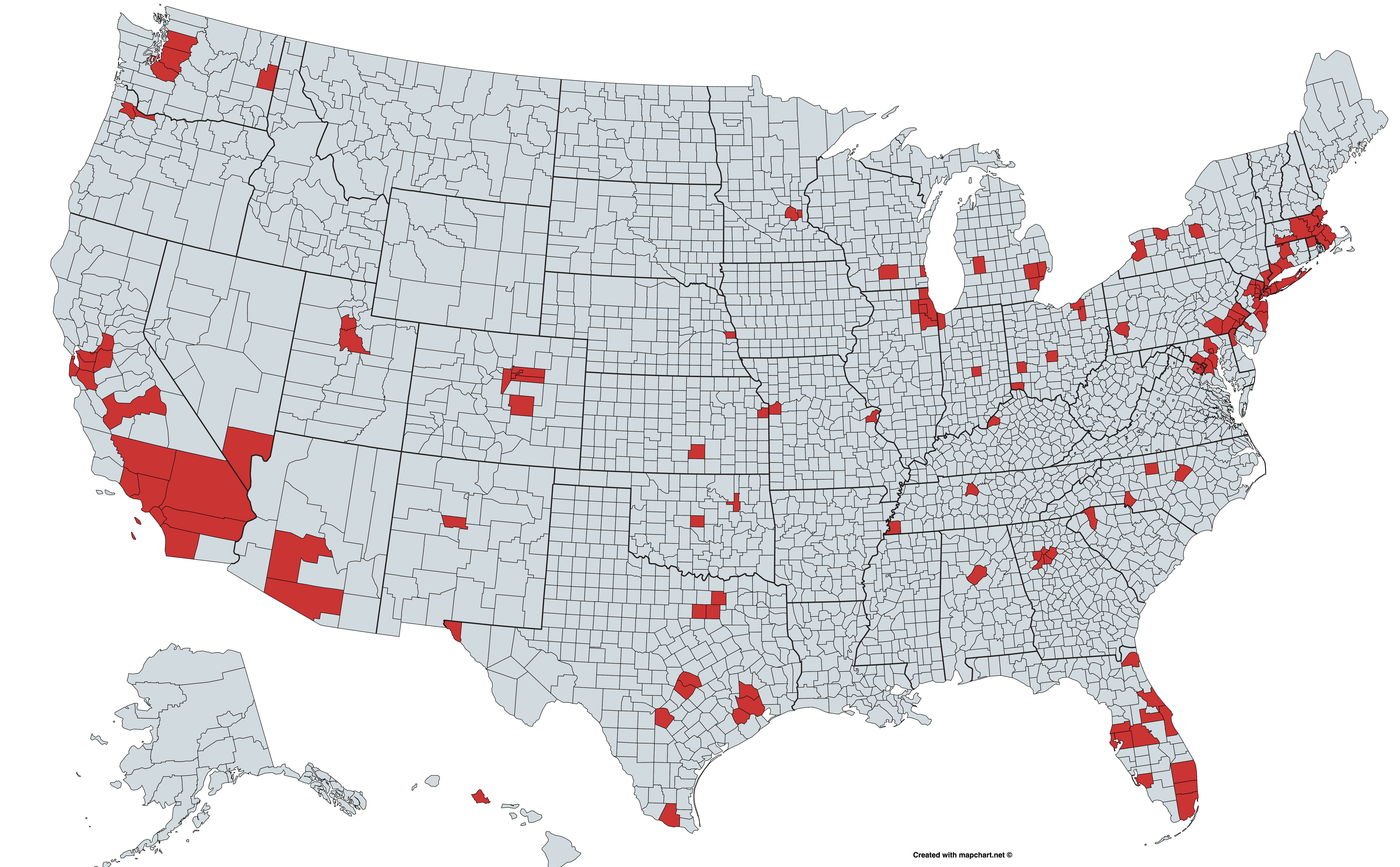 146 Most Populous Counties in the United States