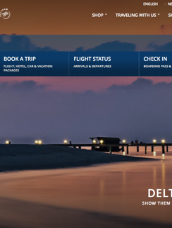 Delta Air Lines official Internet web site systemwide outage January 2017