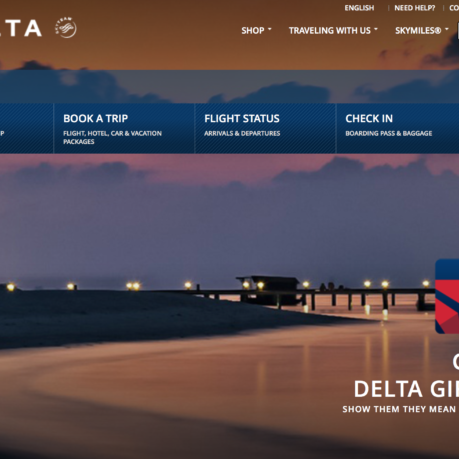 Delta Air Lines official Internet web site systemwide outage January 2017