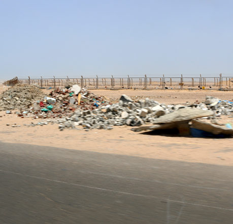 Garbage on road near Hurghada