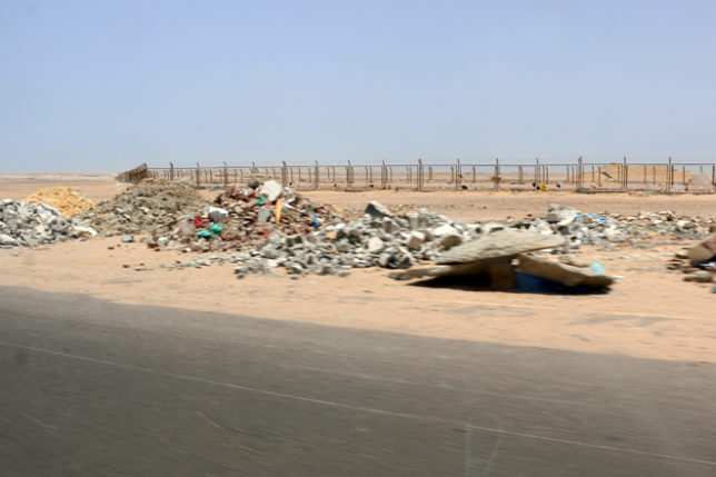 Garbage on road near Hurghada