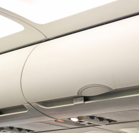 Overhead storage bin