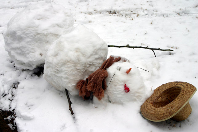 Fallen snowman