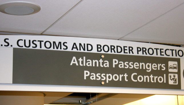 Customs and Border Protection passport control Atlanta