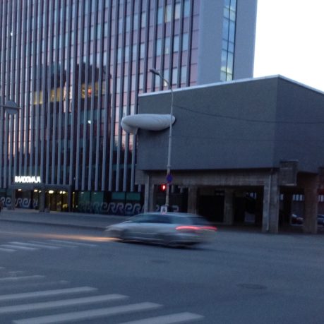 a car driving on a street