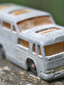 toy Greyhound bus matchbox