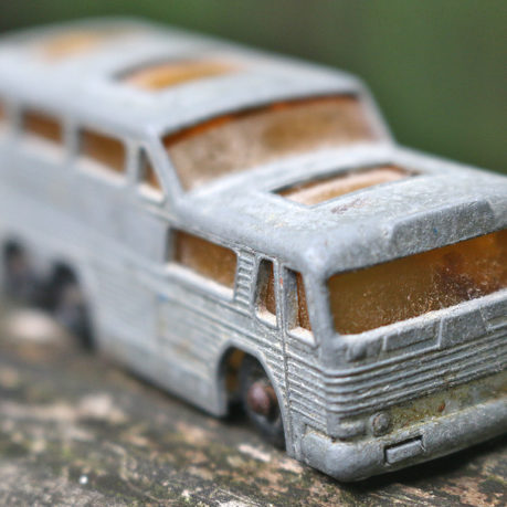 toy Greyhound bus matchbox