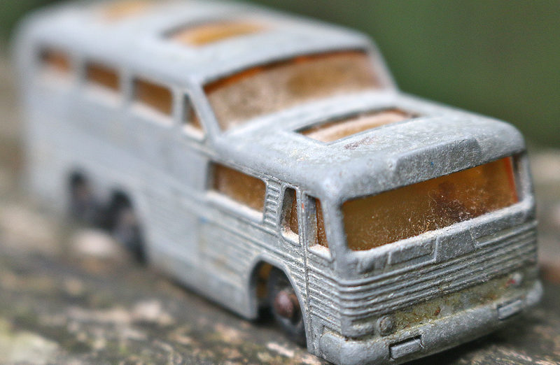 toy Greyhound bus matchbox