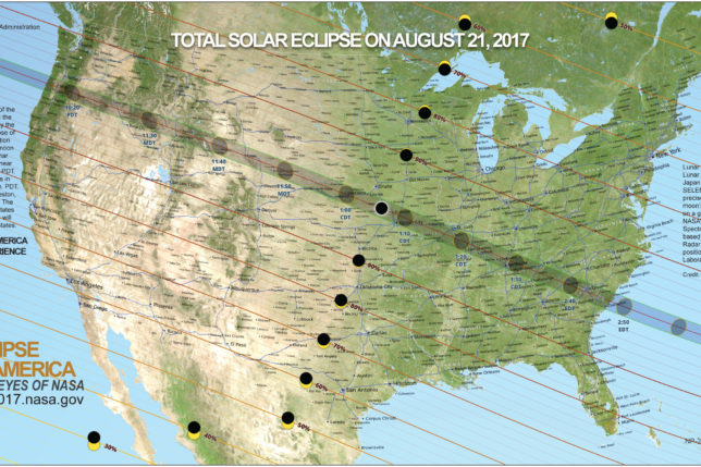 a map of the solar eclipse