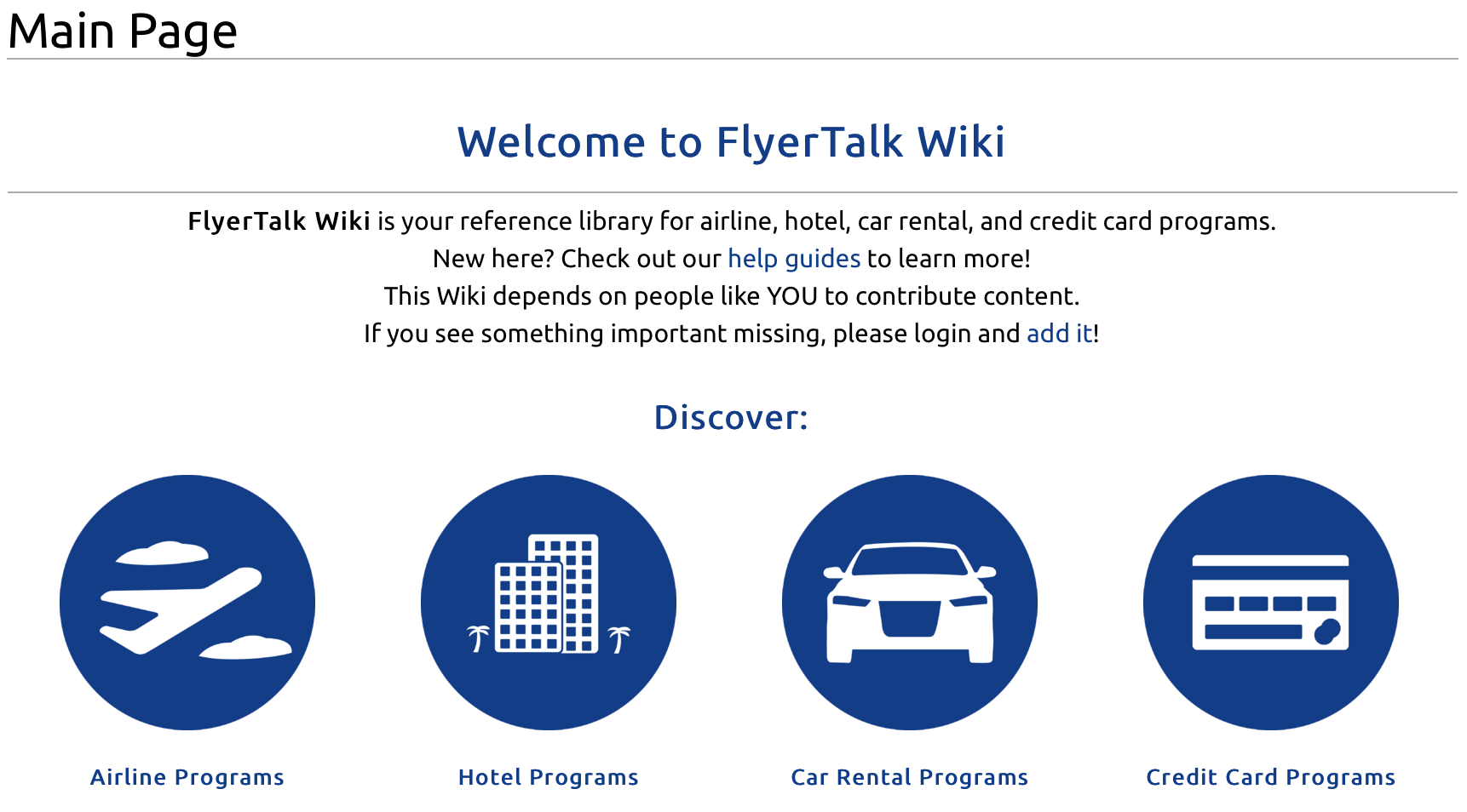 FlyerTalk Wiki access